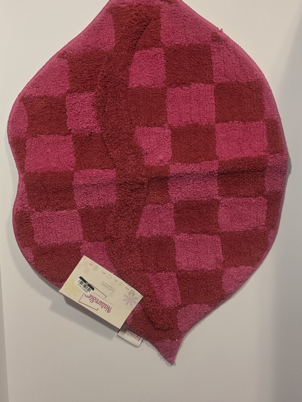 aden + anais Pink and Dark Pink Checkered Bath Mat